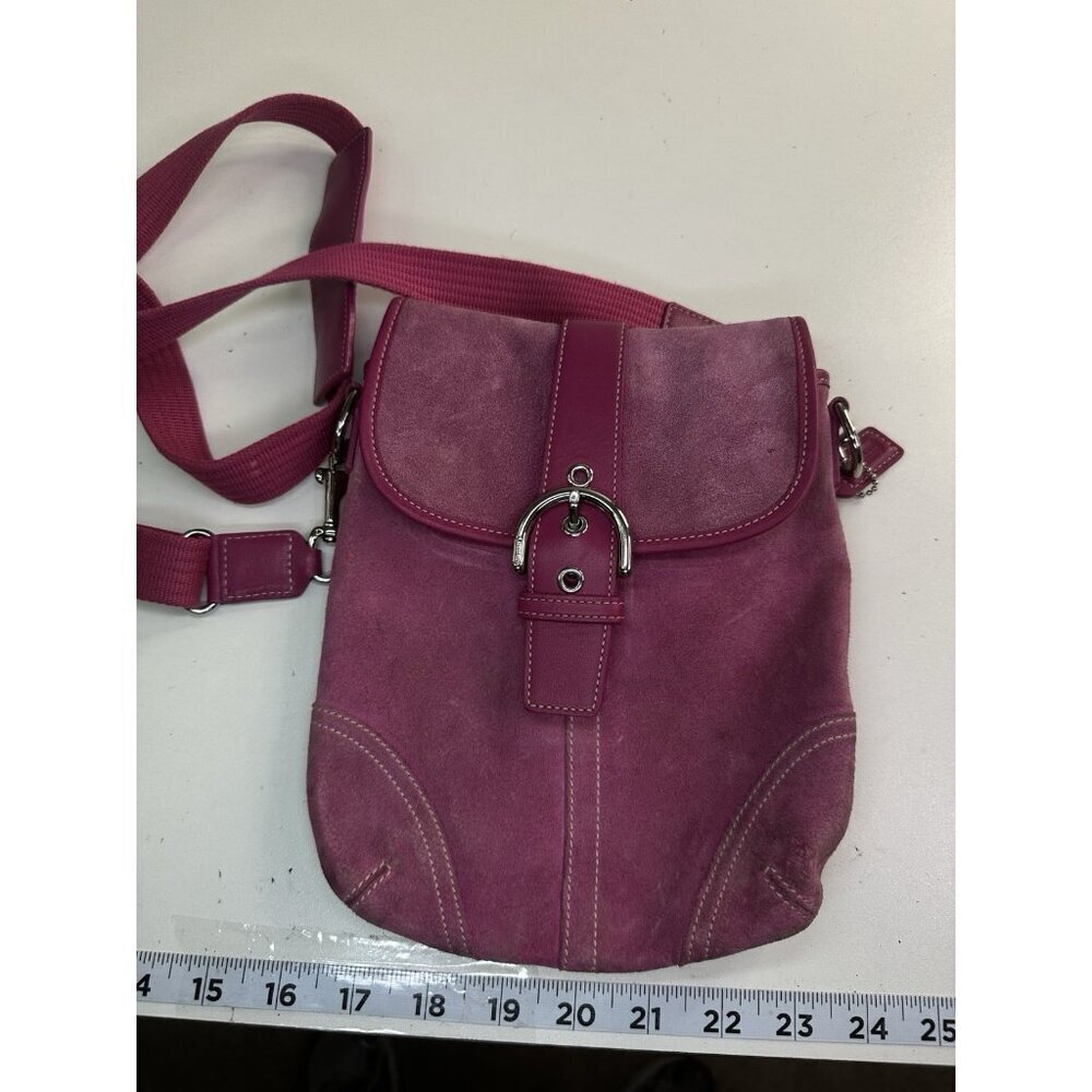 WORN - Coach Soho Bag Pink Suede Crossbody Y2K Vintage